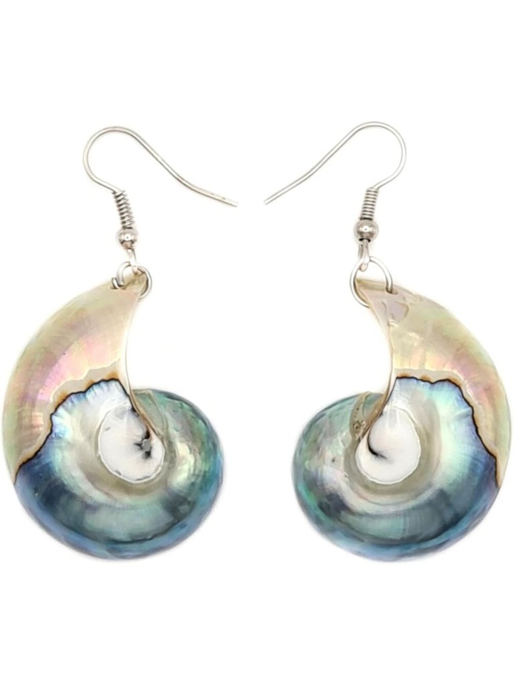 Elegant Natural Mother of Pearl Dangle Earrings in 925 Sterling Silver - AA419-A